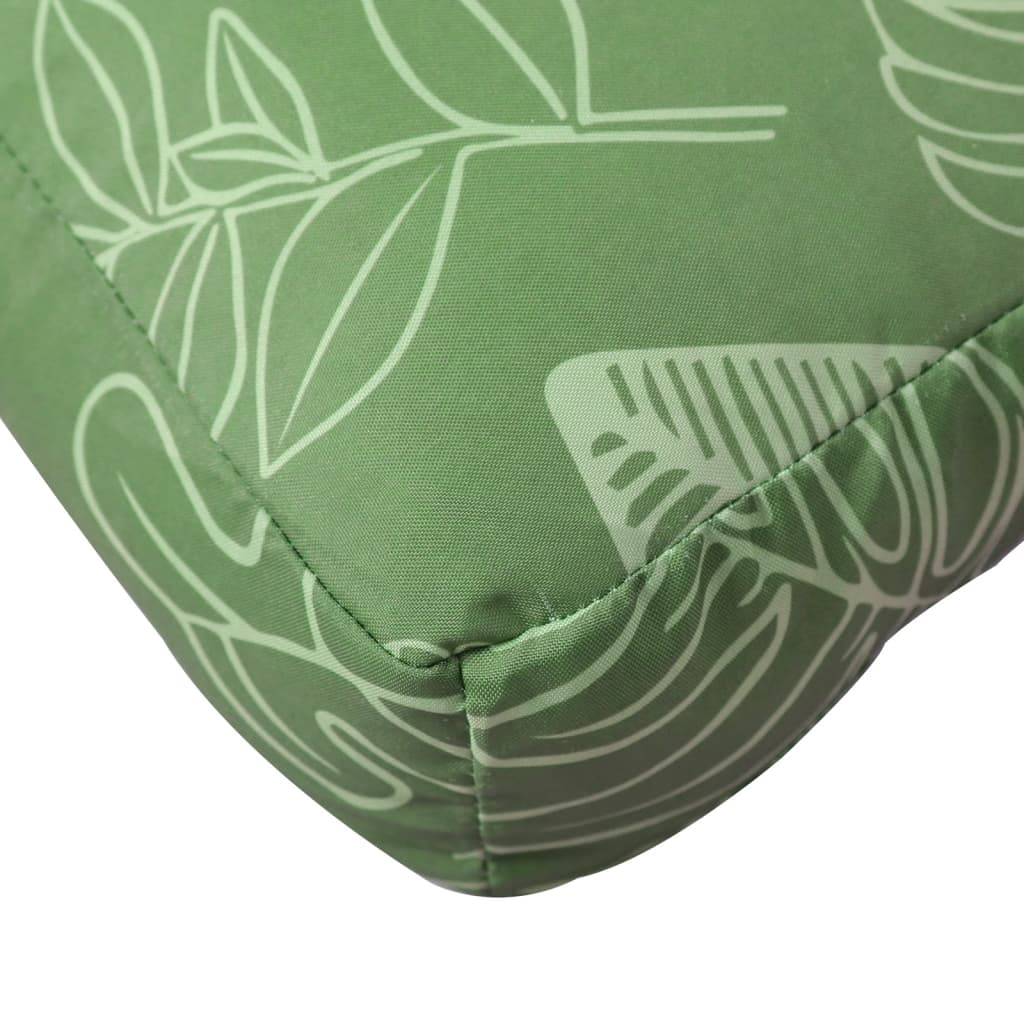 Cuscino per Pallet Motivo a Foglie 60x61,5x10 cm Tessuto Oxford