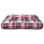 Cuscino per Pallet a Quadri Rosso 58x58x10 cm in Tessuto