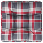 Cuscino per Pallet a Quadri Rosso 58x58x10 cm in Tessuto
