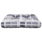 Cuscino per Pallet a Quadri Grigio 58x58x10 cm in Tessuto