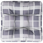 Cuscino per Pallet a Quadri Grigio 58x58x10 cm in Tessuto