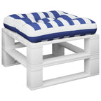 Cuscino Pallet Strisce Bianche e Blu 58x58x10 cm Tessuto Oxford
