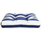 Cuscino Pallet Strisce Bianche e Blu 58x58x10 cm Tessuto Oxford