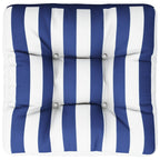 Cuscino Pallet Strisce Bianche e Blu 58x58x10 cm Tessuto Oxford