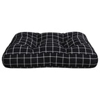 Cuscino Pallet Motivo a Quadri Nero 58x58x10 cm Tessuto Oxford