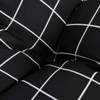 Cuscino Pallet Motivo a Quadri Nero 58x58x10 cm Tessuto Oxford
