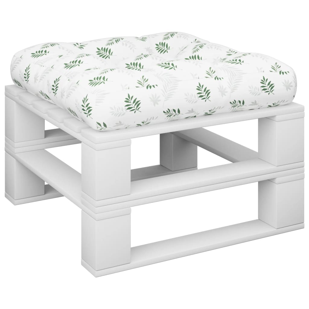 Cuscino per Pallet Motivo a Foglie 58x58x10cm in Tessuto Oxford