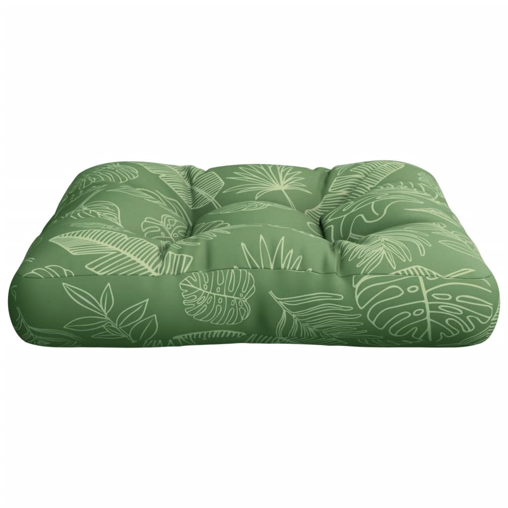 Cuscino per Pallet Motivo a Foglie 58x58x10cm in Tessuto Oxford