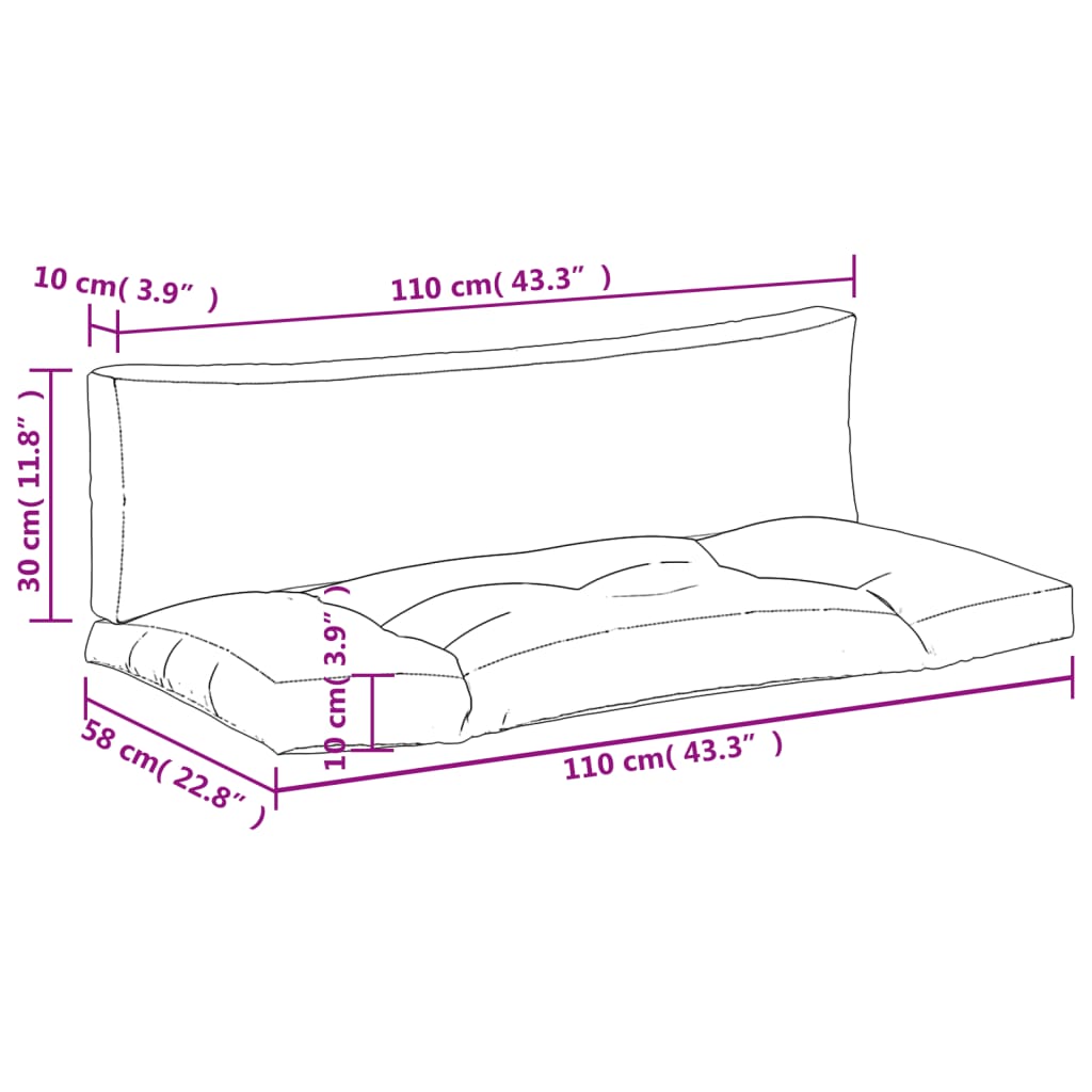 Cuscini per Pallet 2 pz Blu in Tessuto