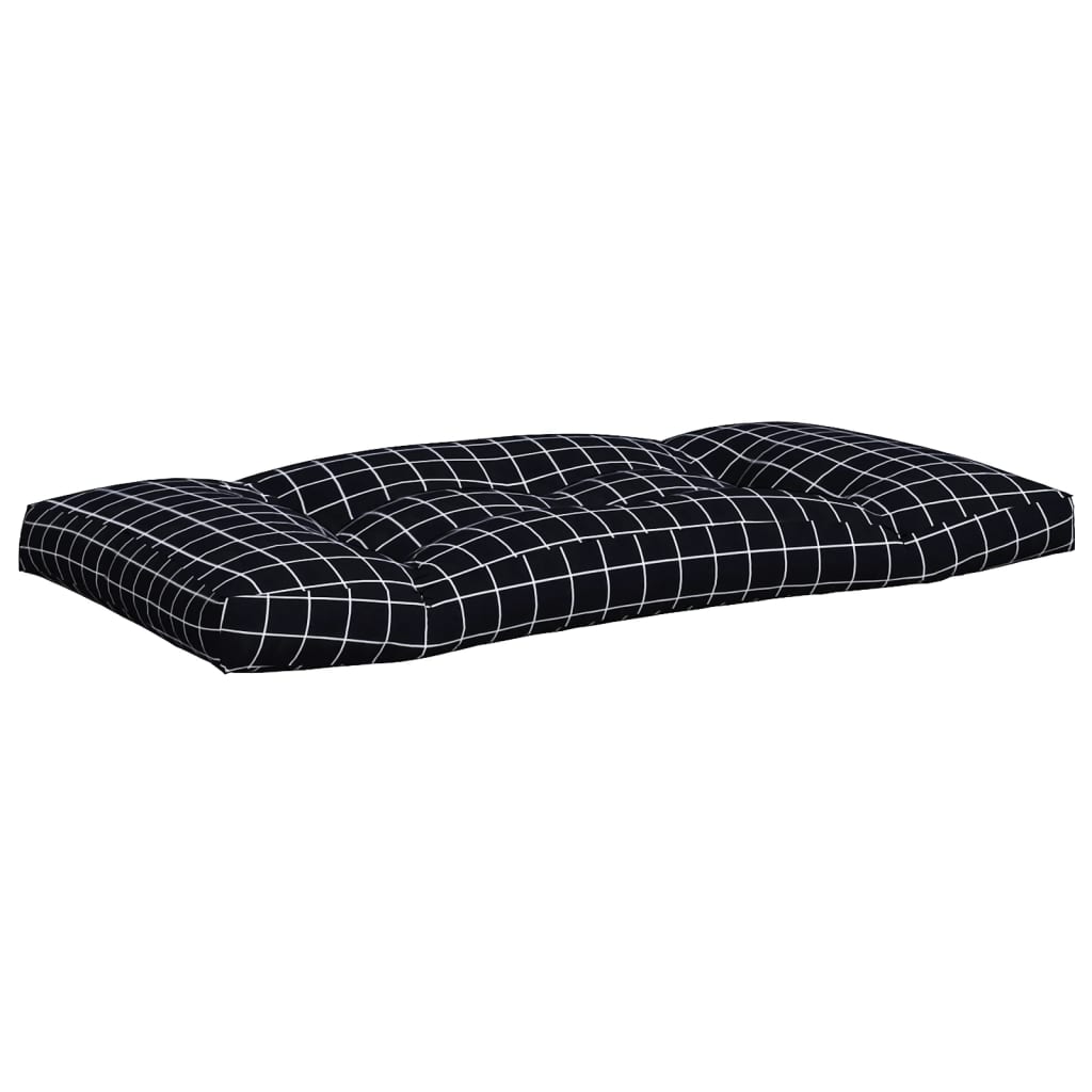 Cuscini per Pallet 2 pz Motivo a Quadri Nero in Tessuto Oxford