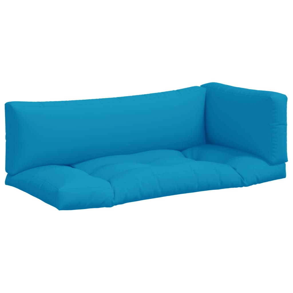 Cuscini per Pallet 3 pz Azzurro in Tessuto
