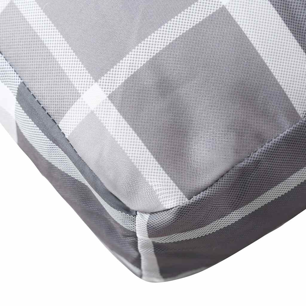 Cuscini per Pallet 3 pz a Quadri Grigi in Tessuto