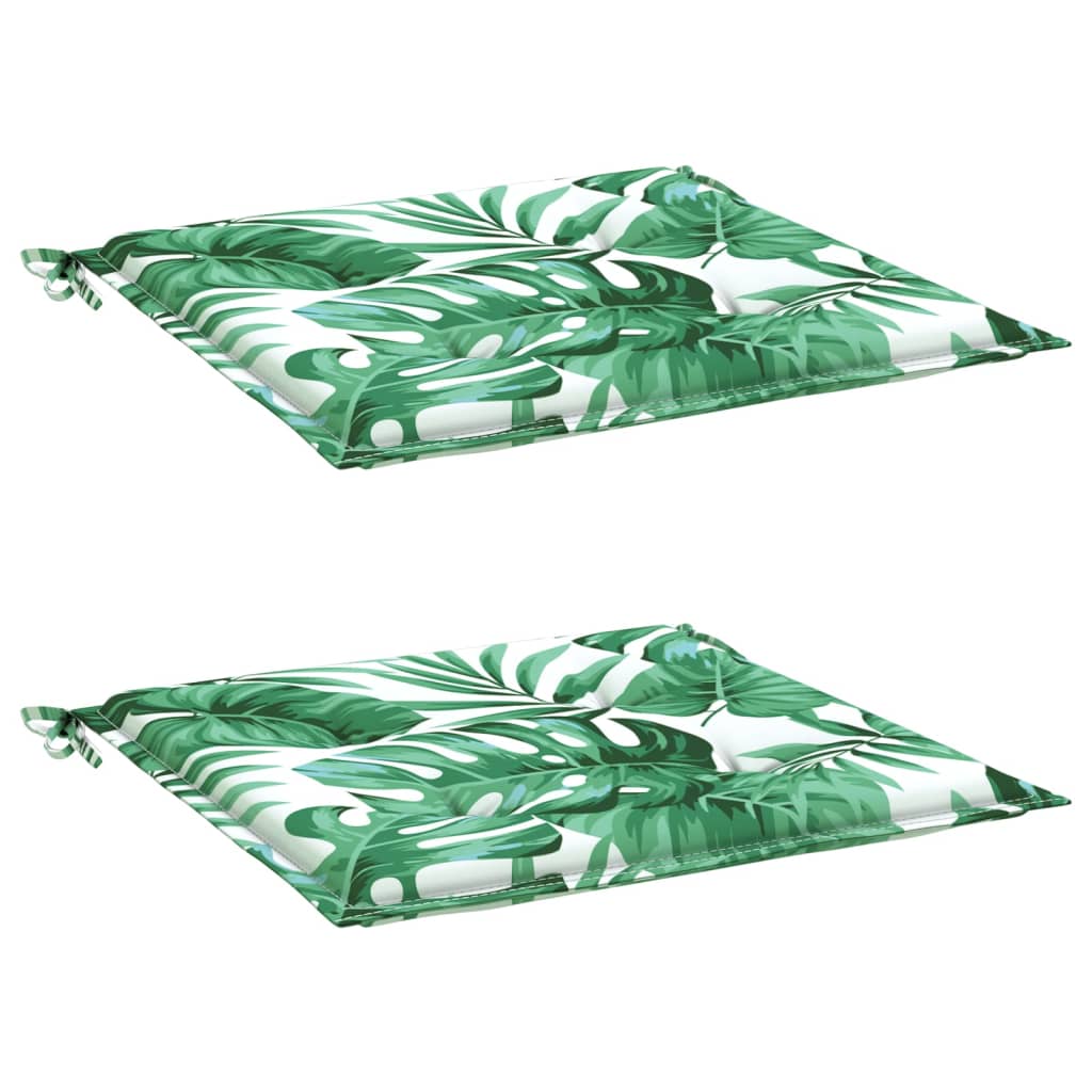Cuscini per Sedia 2 pz Motivo a Foglie 40x40x4 cm Tessuto
