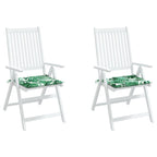 Cuscini per Sedia 2 pz Motivo a Foglie 40x40x4 cm Tessuto