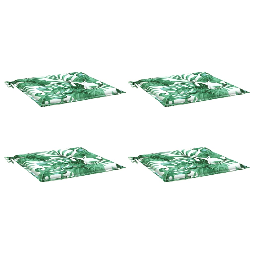 Cuscini per Sedia 4 pz Motivo a Foglie 40x40x4 cm Tessuto