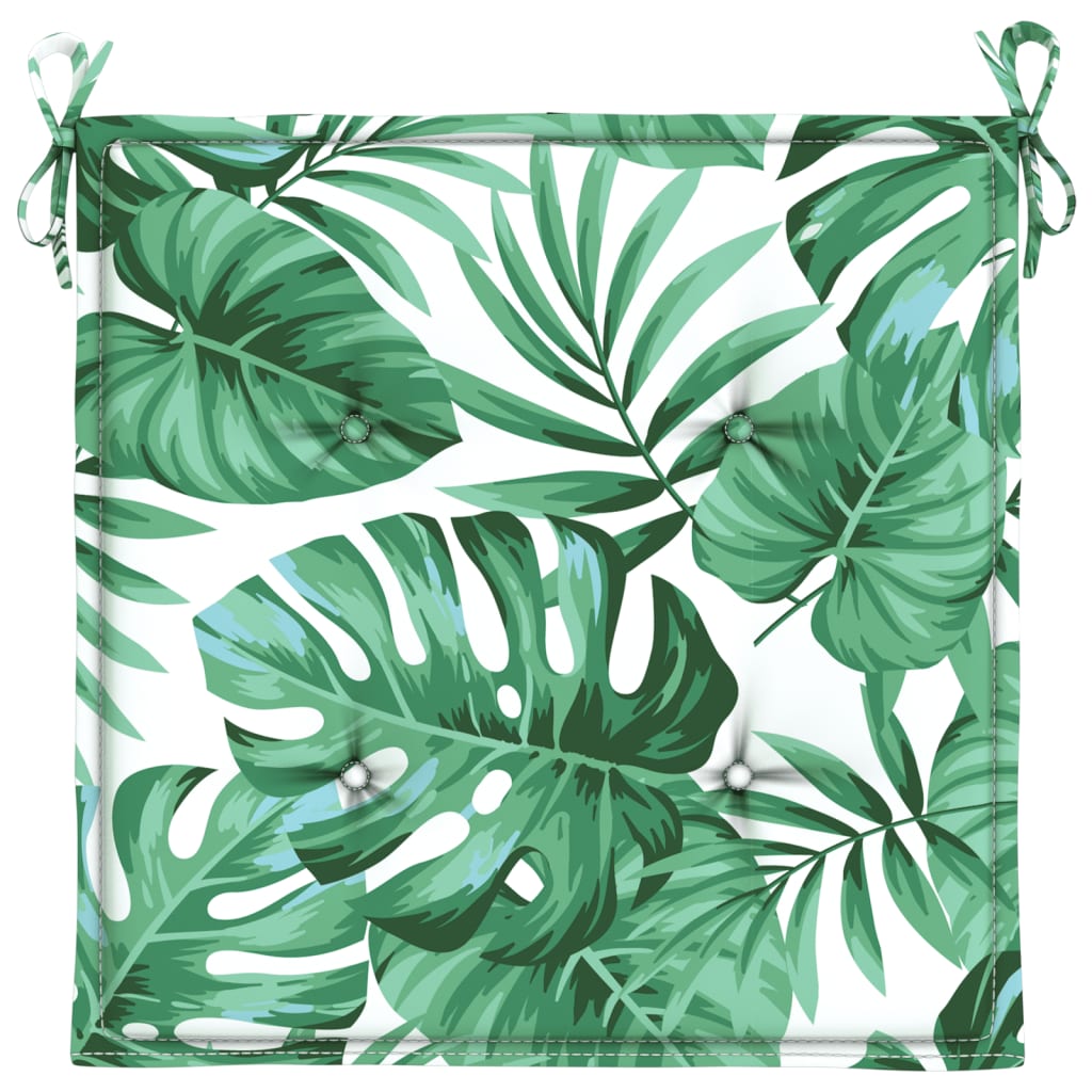 Cuscini per Sedia 4 pz Motivo a Foglie 40x40x4 cm Tessuto