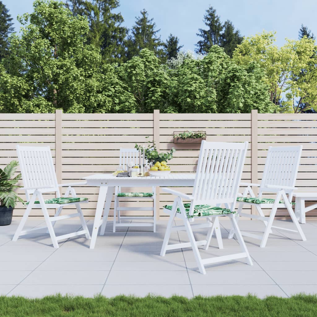 Cuscini per Sedia 4 pz Motivo a Foglie 40x40x4 cm Tessuto