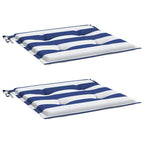 Cuscini per Sedia 2 pz Strisce Bianche e Blu 40x40x4 cm Tessuto