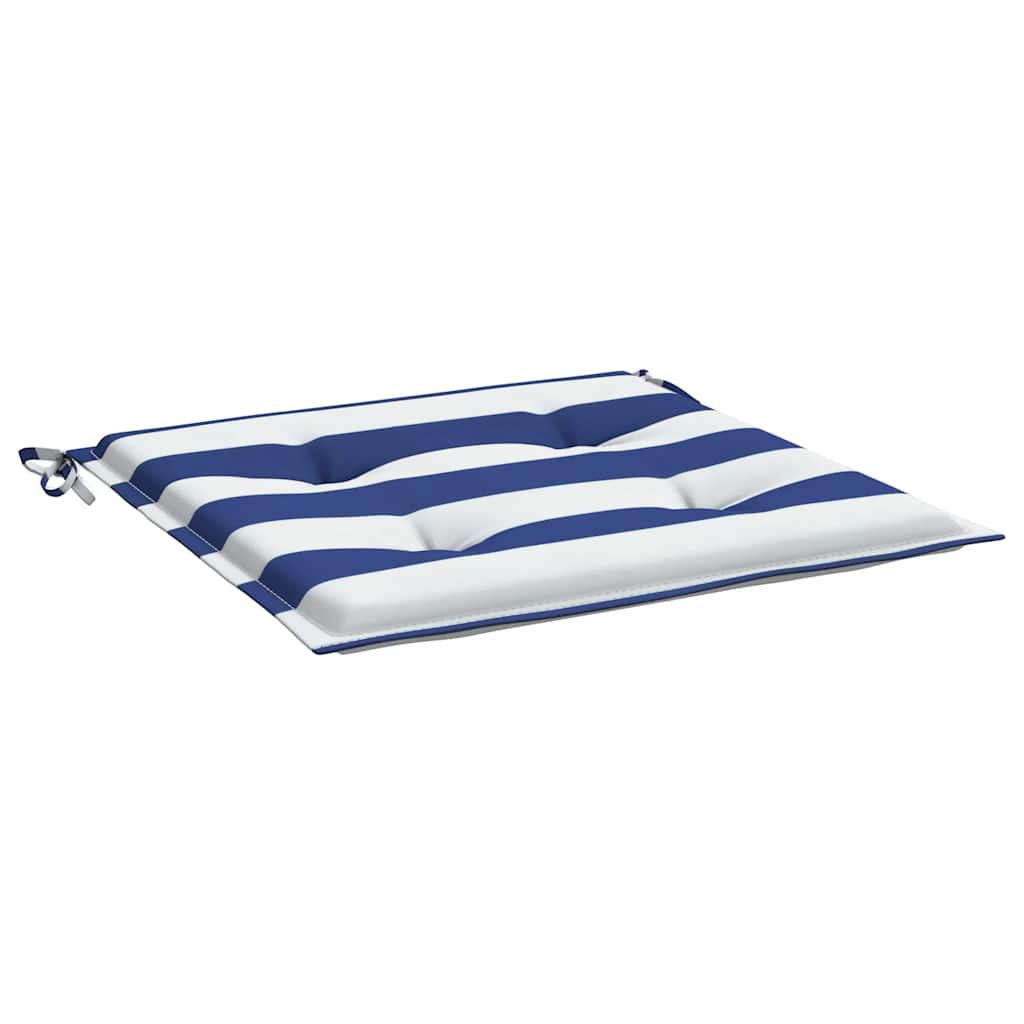 Cuscini per Sedia 2 pz Strisce Bianche e Blu 40x40x4 cm Tessuto