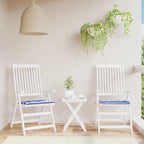 Cuscini per Sedia 2 pz Strisce Bianche e Blu 40x40x4 cm Tessuto