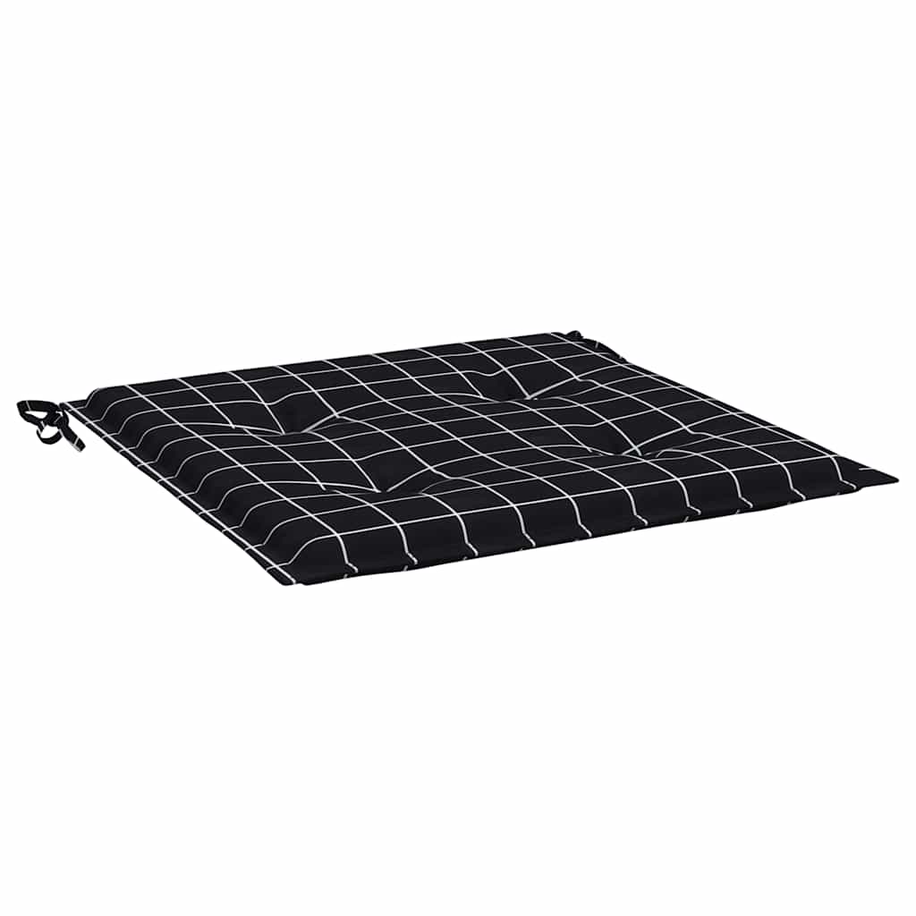 Cuscini Sedia 2 pz Motivo a Quadri Nero 40x40x4 cm in Tessuto