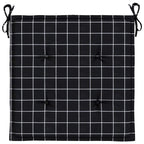 Cuscini Sedia 2 pz Motivo a Quadri Nero 40x40x4 cm in Tessuto