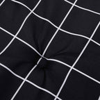 Cuscini Sedia 2 pz Motivo a Quadri Nero 40x40x4 cm in Tessuto