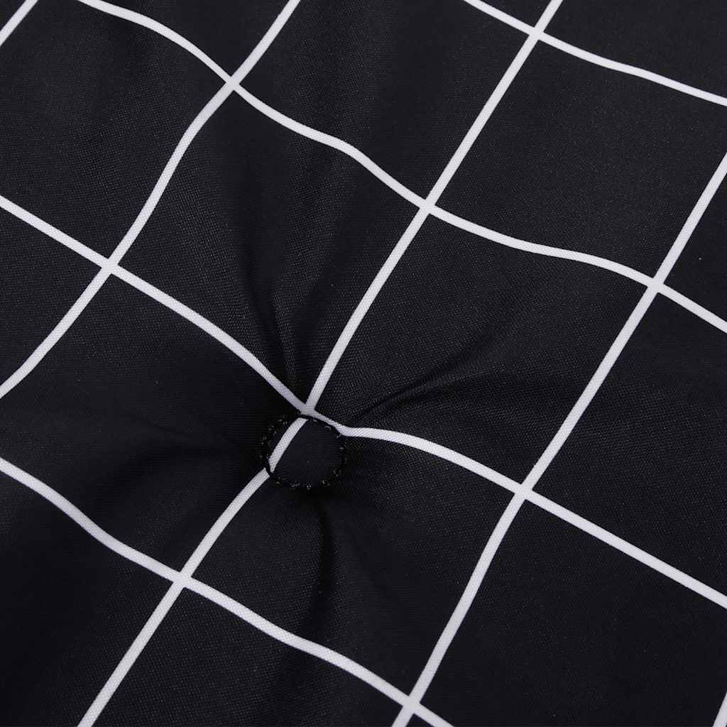 Cuscini Sedia 2 pz Motivo a Quadri Nero 40x40x4 cm in Tessuto