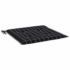 Cuscini Sedia 4 pz Motivo a Quadri Nero 40x40x4 cm in Tessuto
