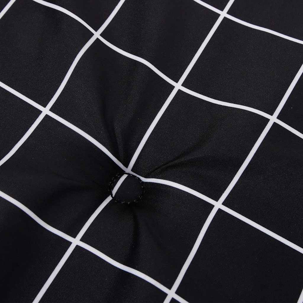 Cuscini Sedia 4 pz Motivo a Quadri Nero 40x40x4 cm in Tessuto