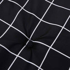 Cuscini Sedia 4 pz Motivo a Quadri Nero 40x40x4 cm in Tessuto