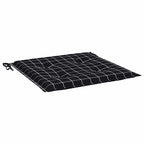 Cuscini Sedia 6 pz Motivo a Quadri Nero 40x40x4 cm in Tessuto