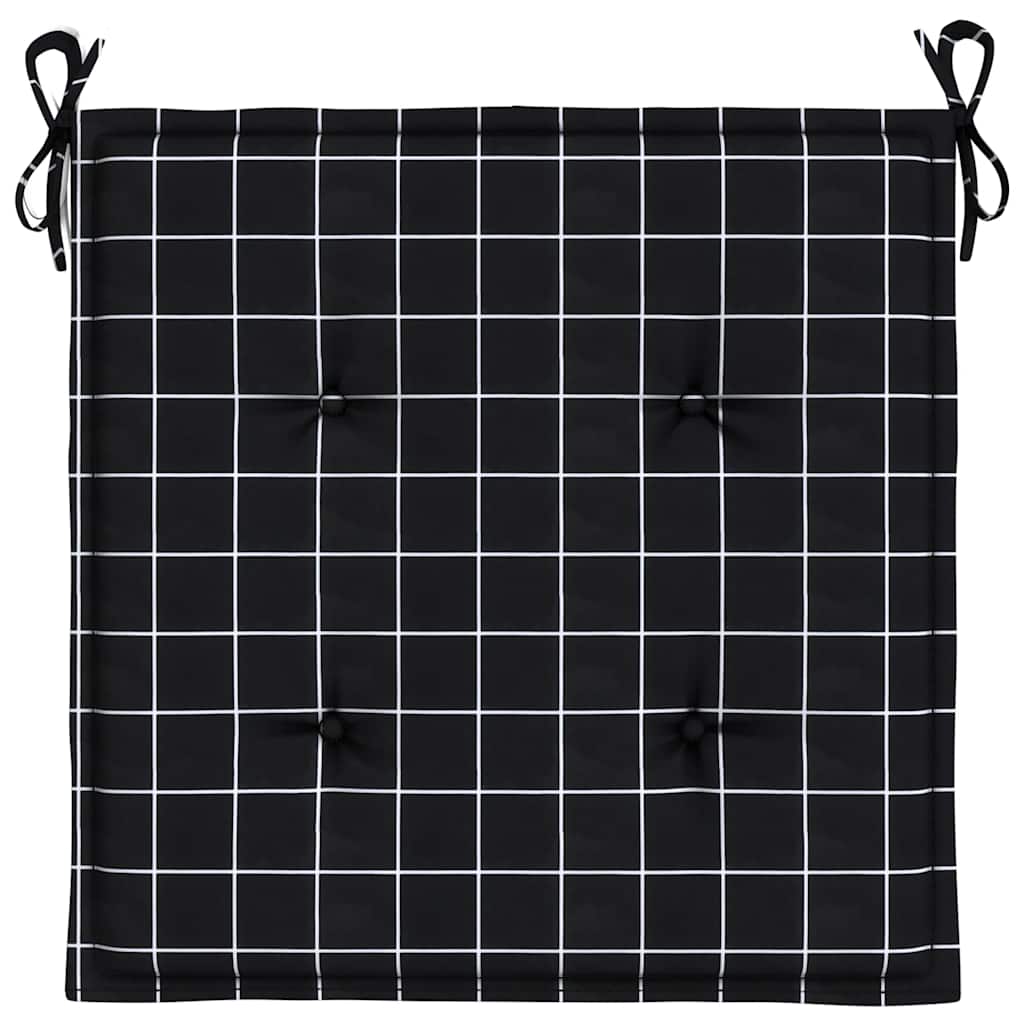 Cuscini Sedia 6 pz Motivo a Quadri Nero 40x40x4 cm in Tessuto