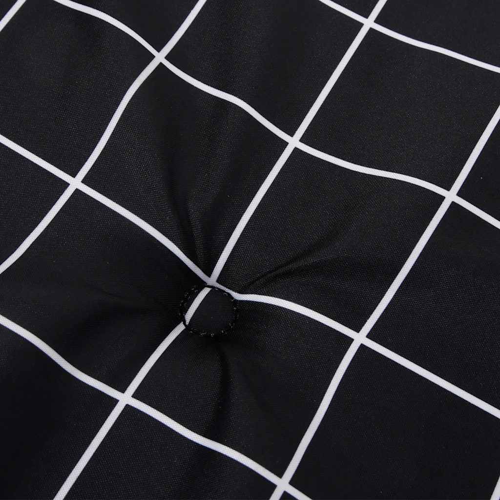 Cuscini Sedia 6 pz Motivo a Quadri Nero 40x40x4 cm in Tessuto