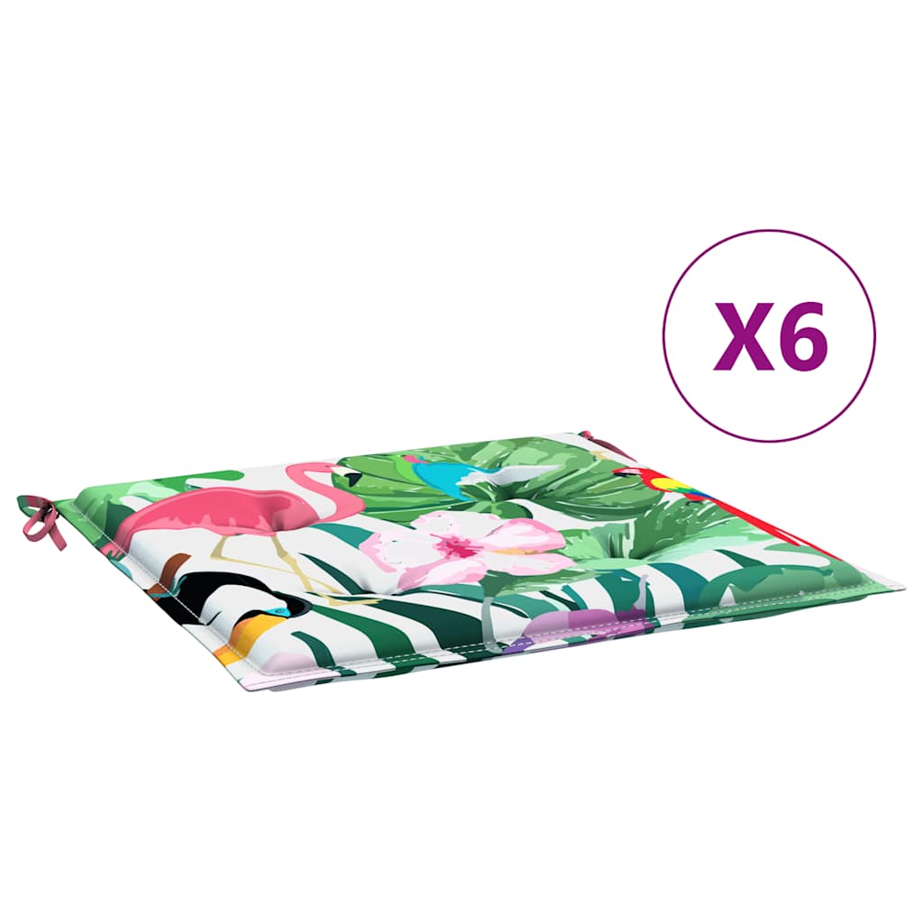 Cuscini per Sedia 6 pz Multicolore 40x40x4 cm in Tessuto