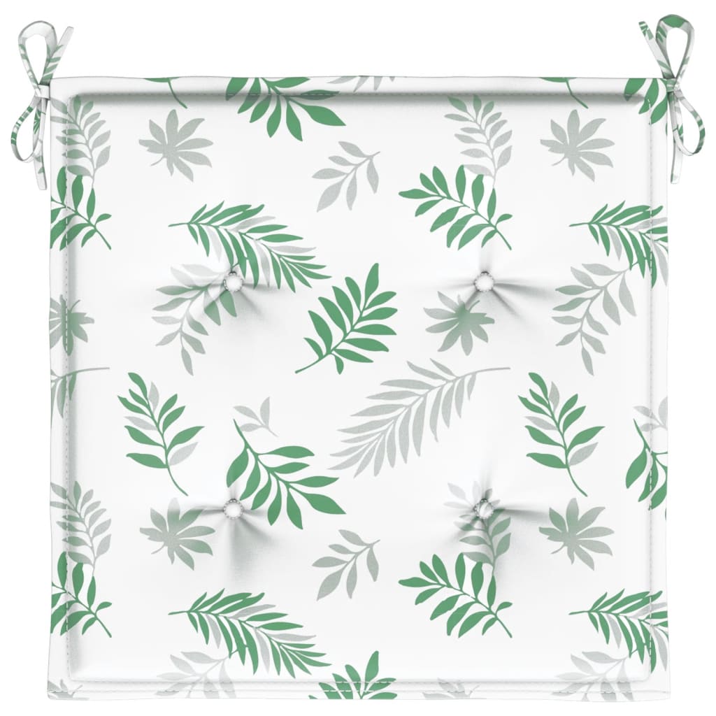 Cuscini per Sedia 4 pz Motivo a Foglie 40x40x4 cm Tessuto