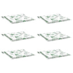 Cuscini per Sedia 6 pz Motivo a Foglie 40x40x4 cm Tessuto