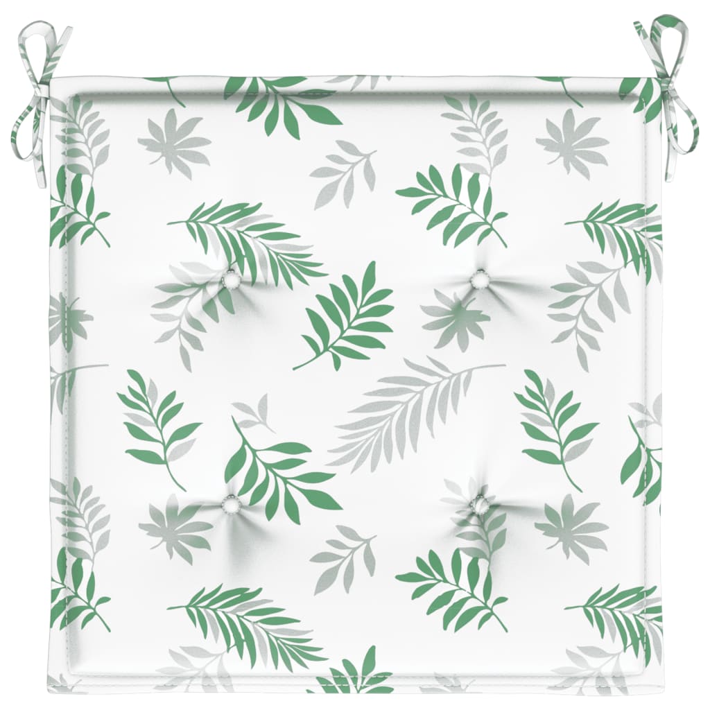 Cuscini per Sedia 6 pz Motivo a Foglie 40x40x4 cm Tessuto
