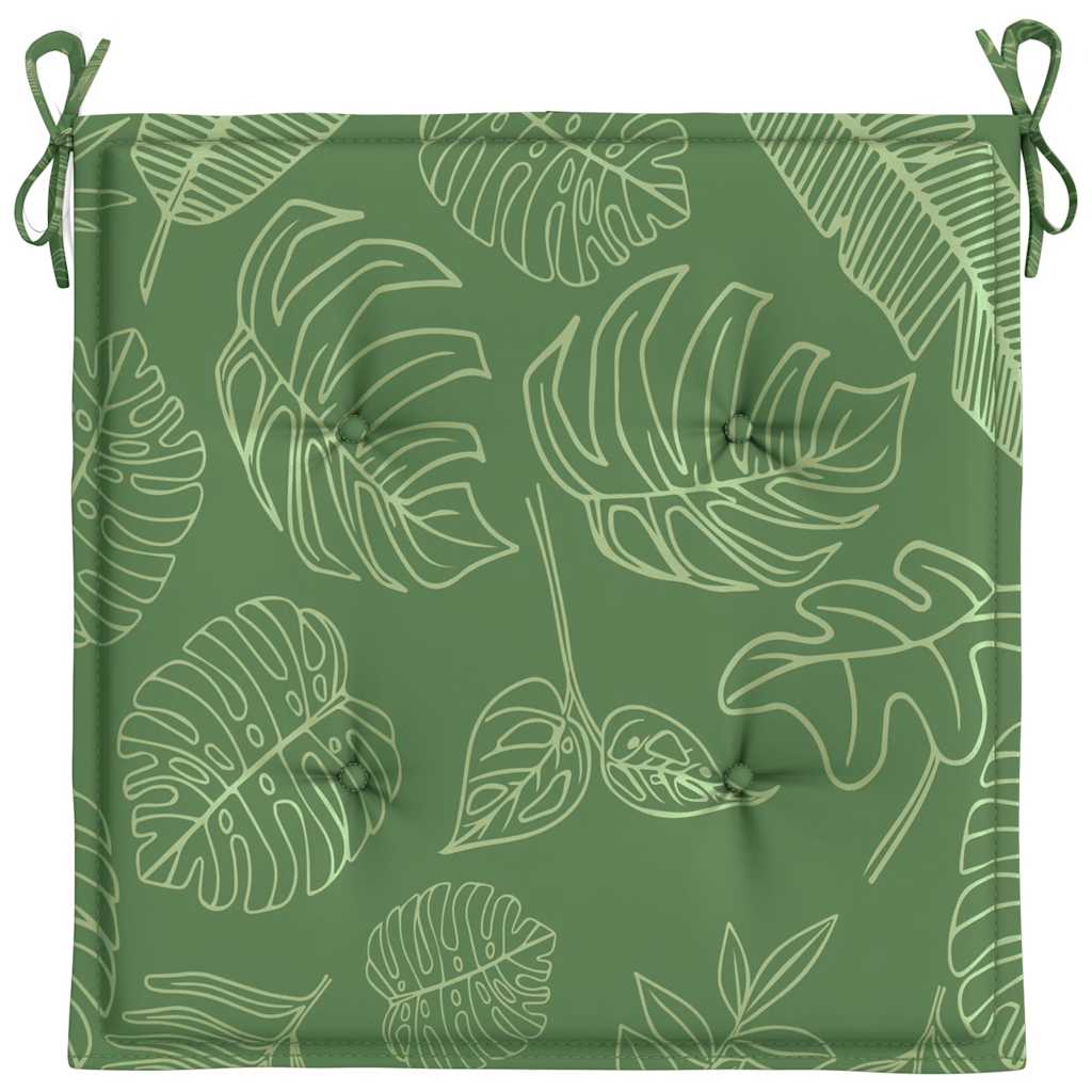 Cuscini per Sedia 6 pz Motivo a Foglie 40x40x4 cm Tessuto