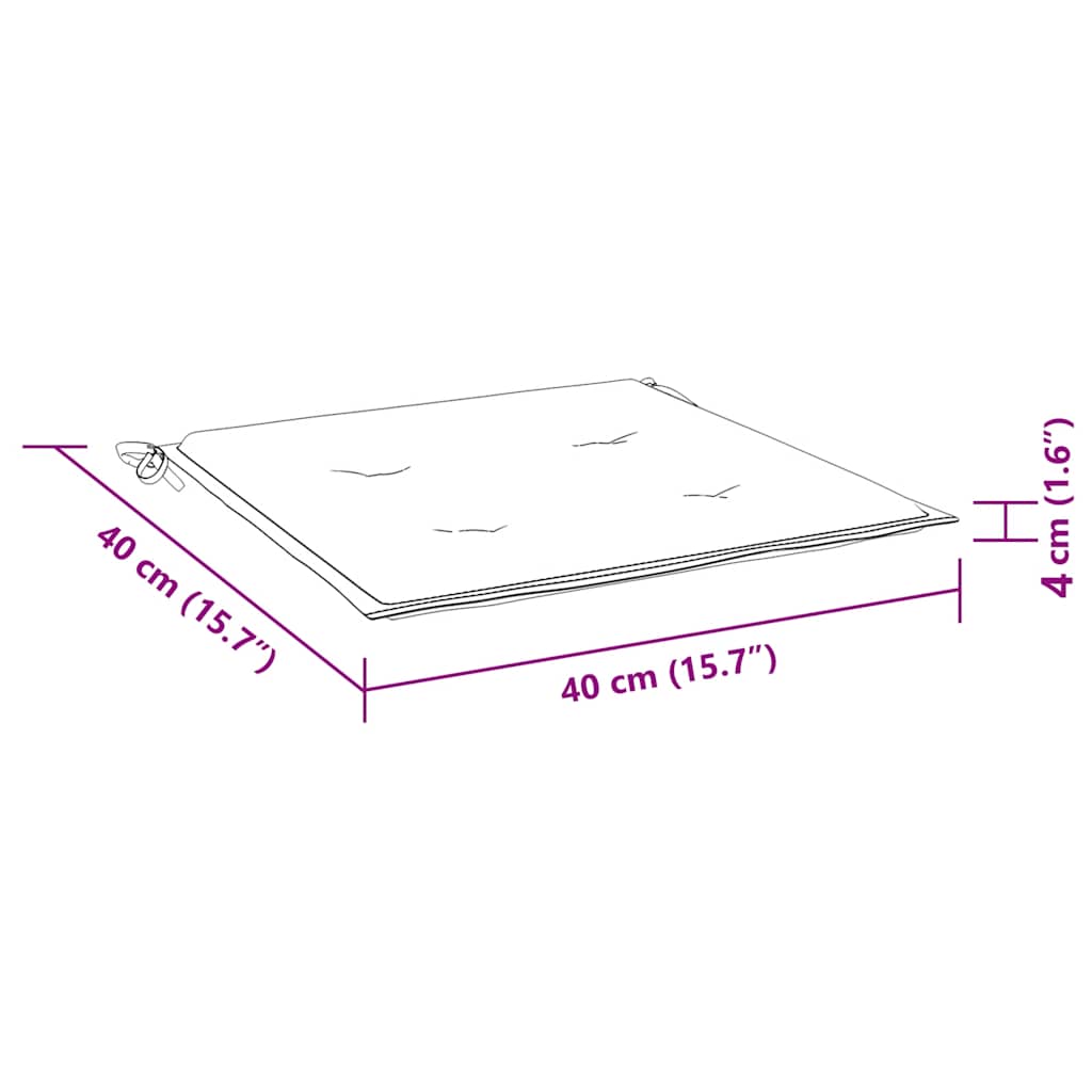Cuscini per Sedia 6 pz Motivo a Foglie 40x40x4 cm Tessuto