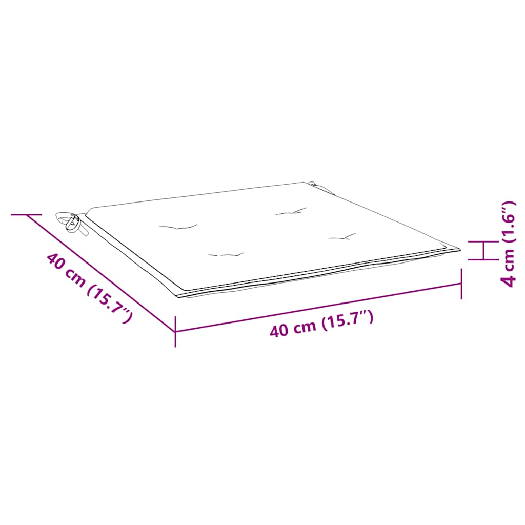 Cuscini per Sedia 2 pz Turchese 40x40x4 cm in Tessuto