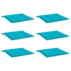 Cuscini per Sedia 6 pz Turchese 40x40x4 cm in Tessuto