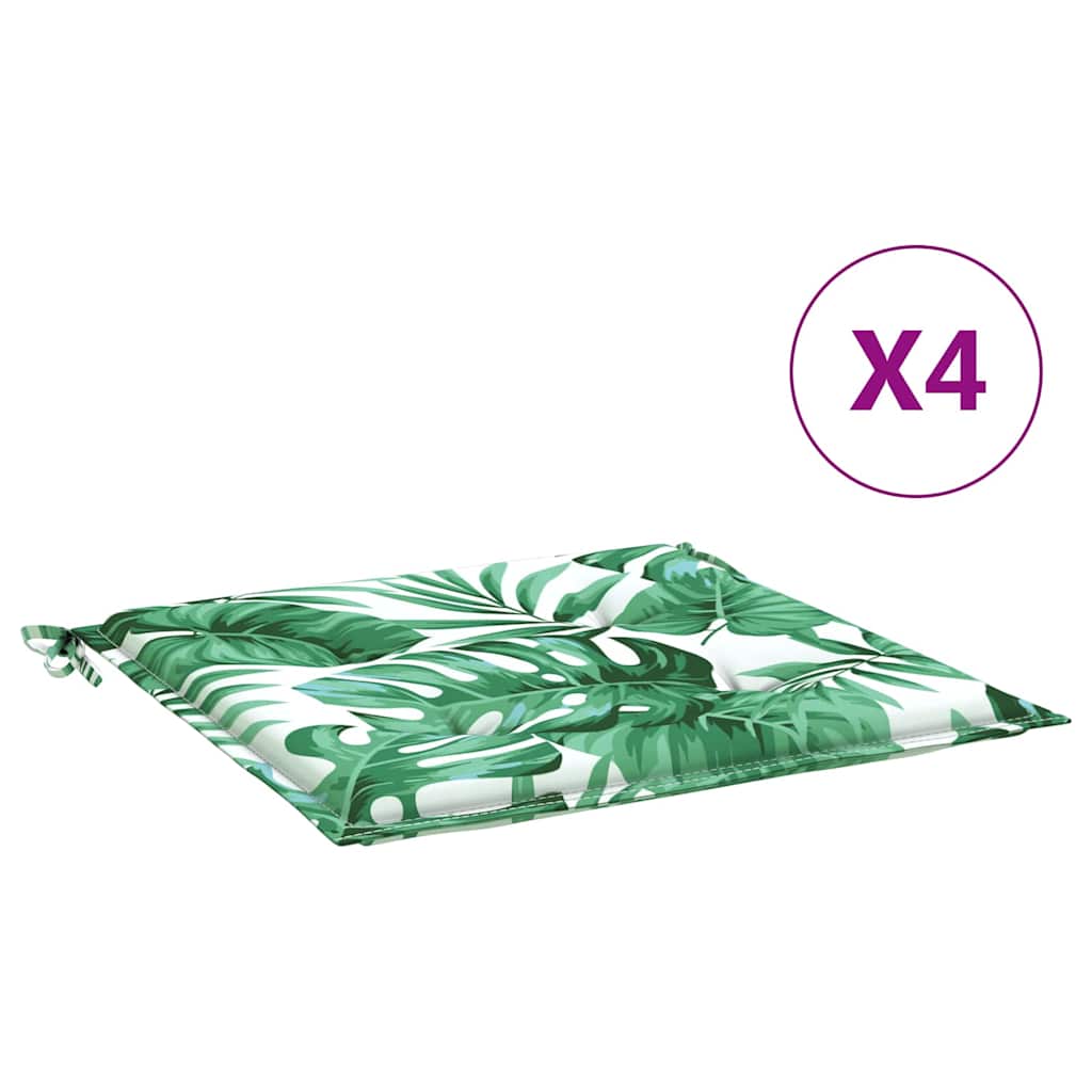 Cuscini per sedie 4 pcs Motivo Foglia 50 x 50 x 4 cm
