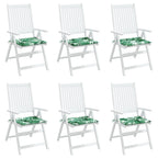 Cuscini per Sedia 6 pz Motivo a Foglie 50x50x4 cm in Tessuto