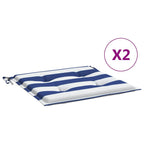Cuscini per Sedia 2pz Strisce Bianche e Blu 50x50x4 cm Tessuto
