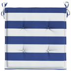 Cuscini per Sedia 2pz Strisce Bianche e Blu 50x50x4 cm Tessuto