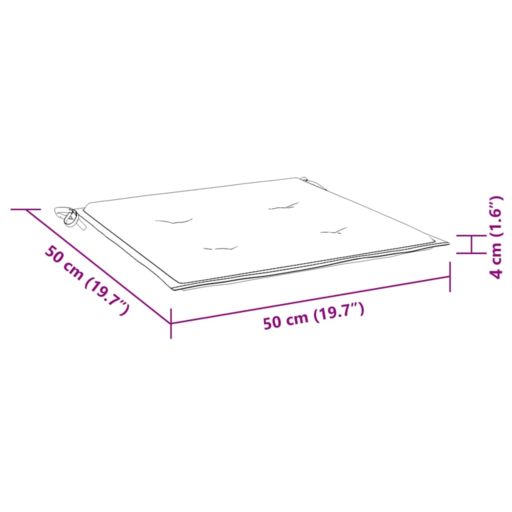 Cuscini per Sedia 2pz Strisce Bianche e Blu 50x50x4 cm Tessuto