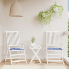 Cuscini per Sedia 2pz Strisce Bianche e Blu 50x50x4 cm Tessuto