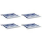 Cuscini per Sedia 2pz Strisce Bianche e Blu 50x50x4 cm Tessuto