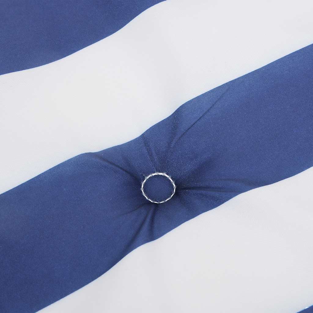 Cuscini per Sedia 2pz Strisce Bianche e Blu 50x50x4 cm Tessuto